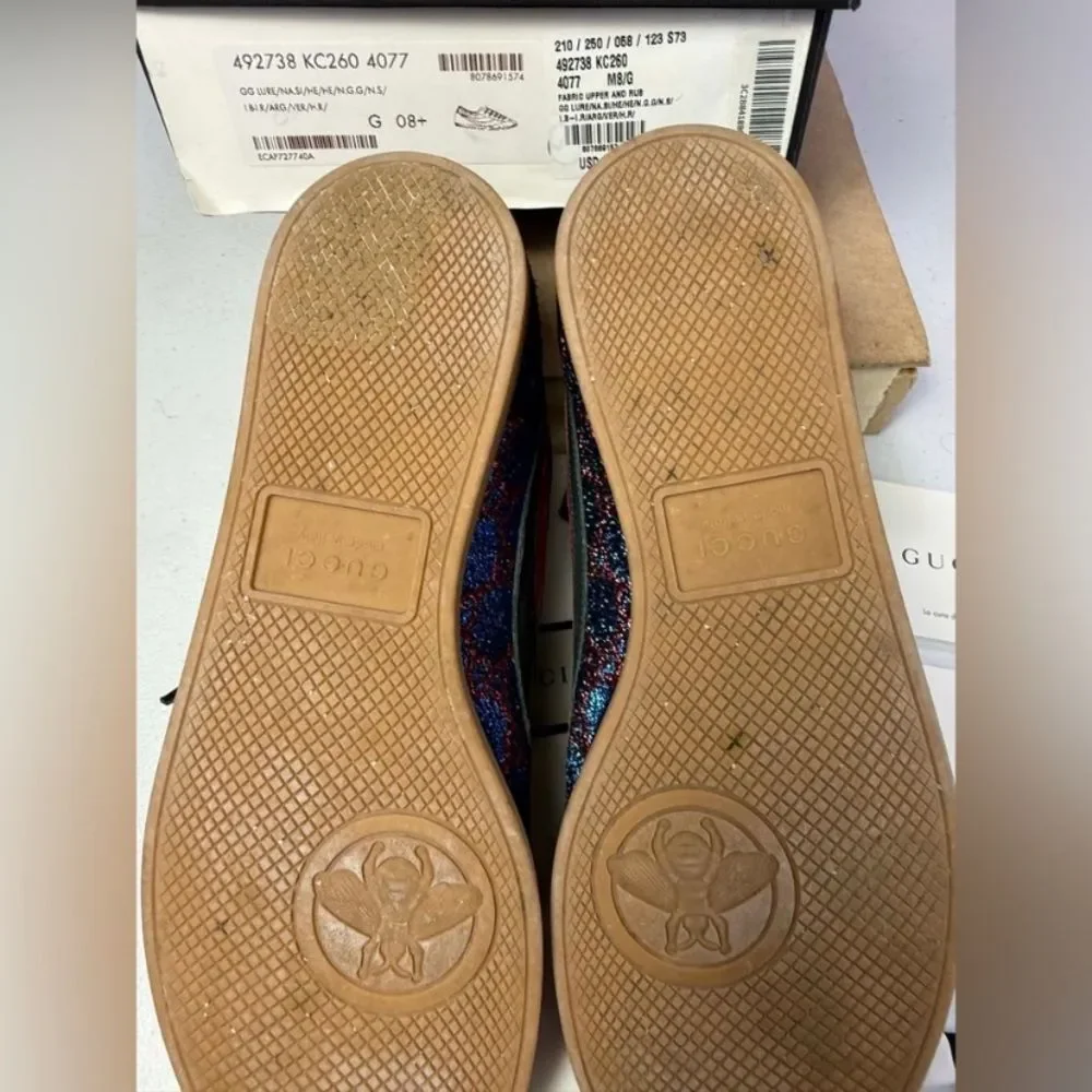 GUCCI Falacer Lurex Low-Top Sneakers Sz 8.5